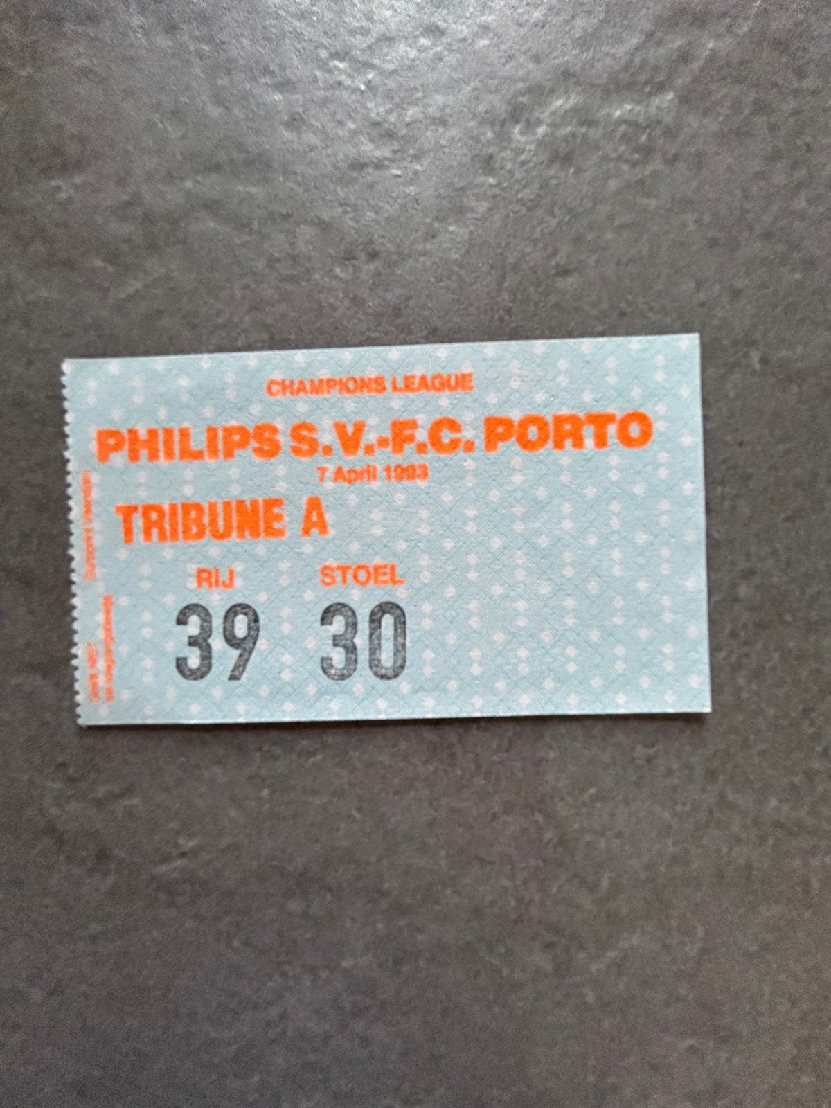 Philips S.V. en F.C. Porto ticket, Ophalen of Verzenden, Overige typen