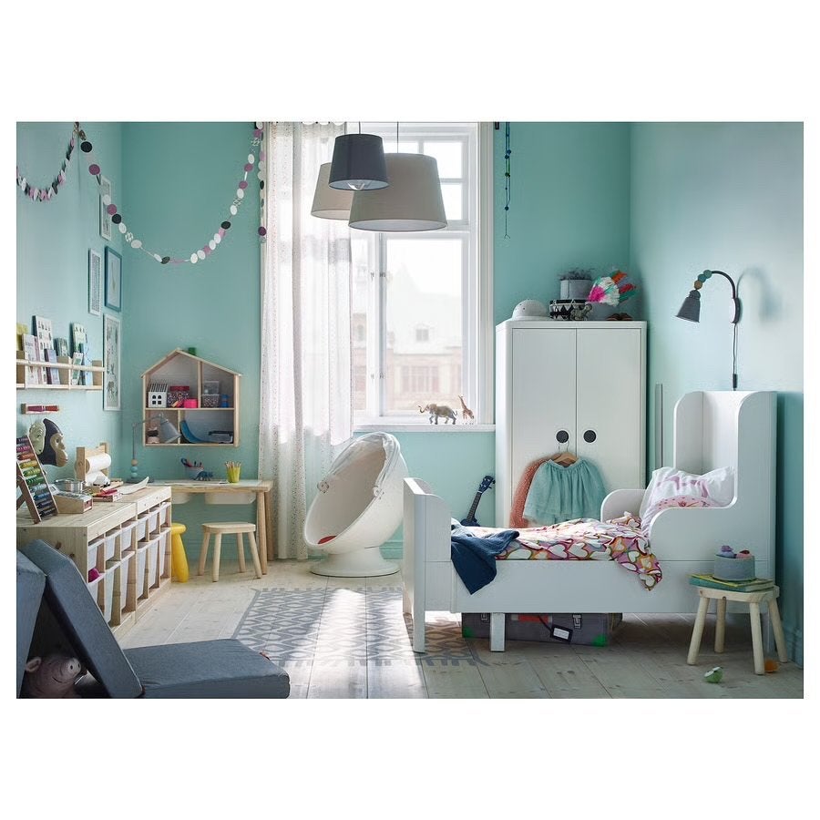 IKEA Meegroeibed Wit met Meegroeimatras (Z.G.A.N.), Ophalen, Verstelbaar, 90 cm, Eenpersoons