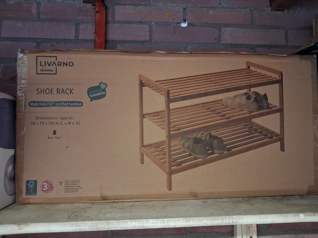 Nieuw Livarno Home schoenenrek - bamboe - in doos, Ophalen