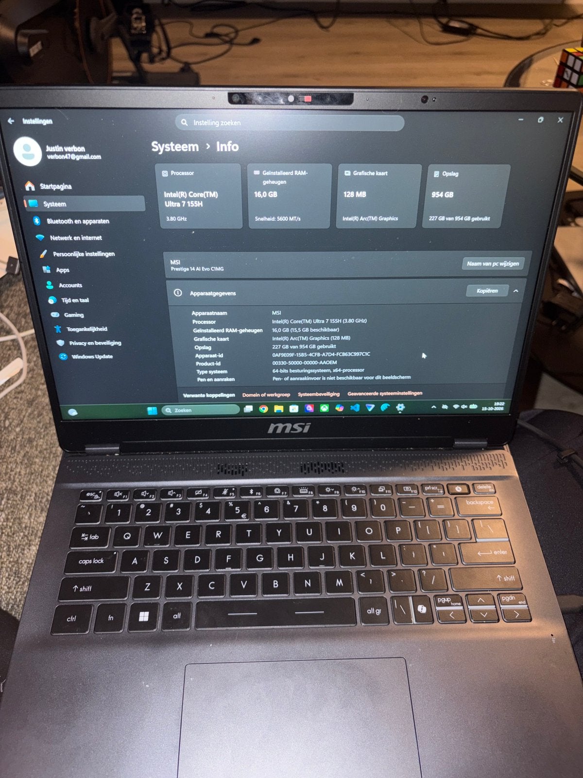 MSI Laptop, Ophalen, Zo goed als nieuw, 14 inch, SSD