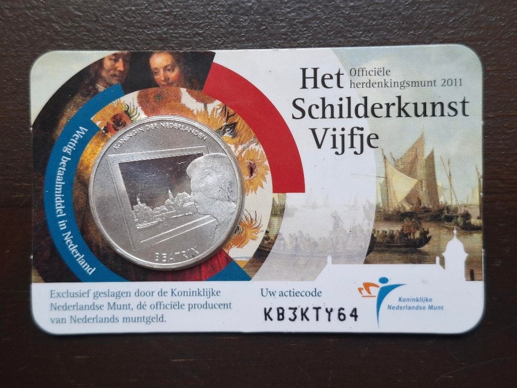 Het Schilderkunst Vijfje, Ophalen of Verzenden, Koningin Beatrix, Euro's, Losse munt