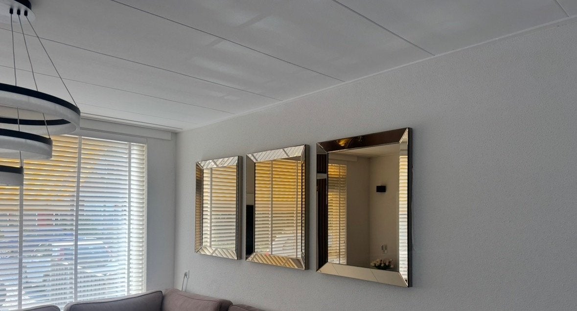 Luxe set van 3 spiegels – Eric Kuster stijl – hotel chique, Huis en Inrichting, Ophalen, 100 tot 150 cm, Zo goed als nieuw, Rechthoekig