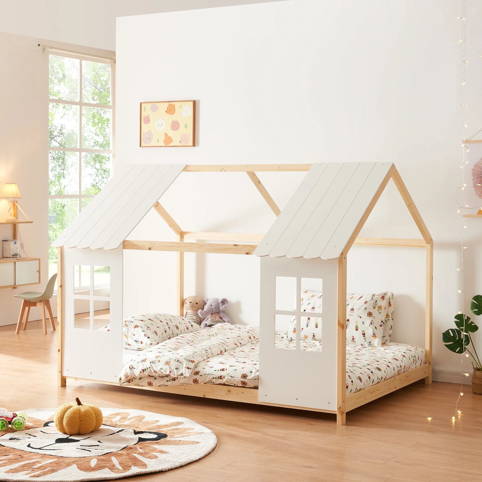 Kinderbed Tostedt - 140x200cm (2 persoons), Ophalen, Lattenbodem, 180 cm of meer, 100 cm of meer