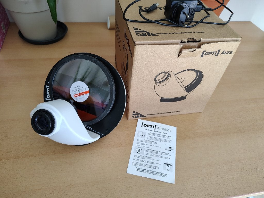 Opti kinetics Aura projector (incl. vloeistofwiel), Huis en Inrichting, Lampen | Overige, Wit, Overige fittingen, Ophalen of Verzenden