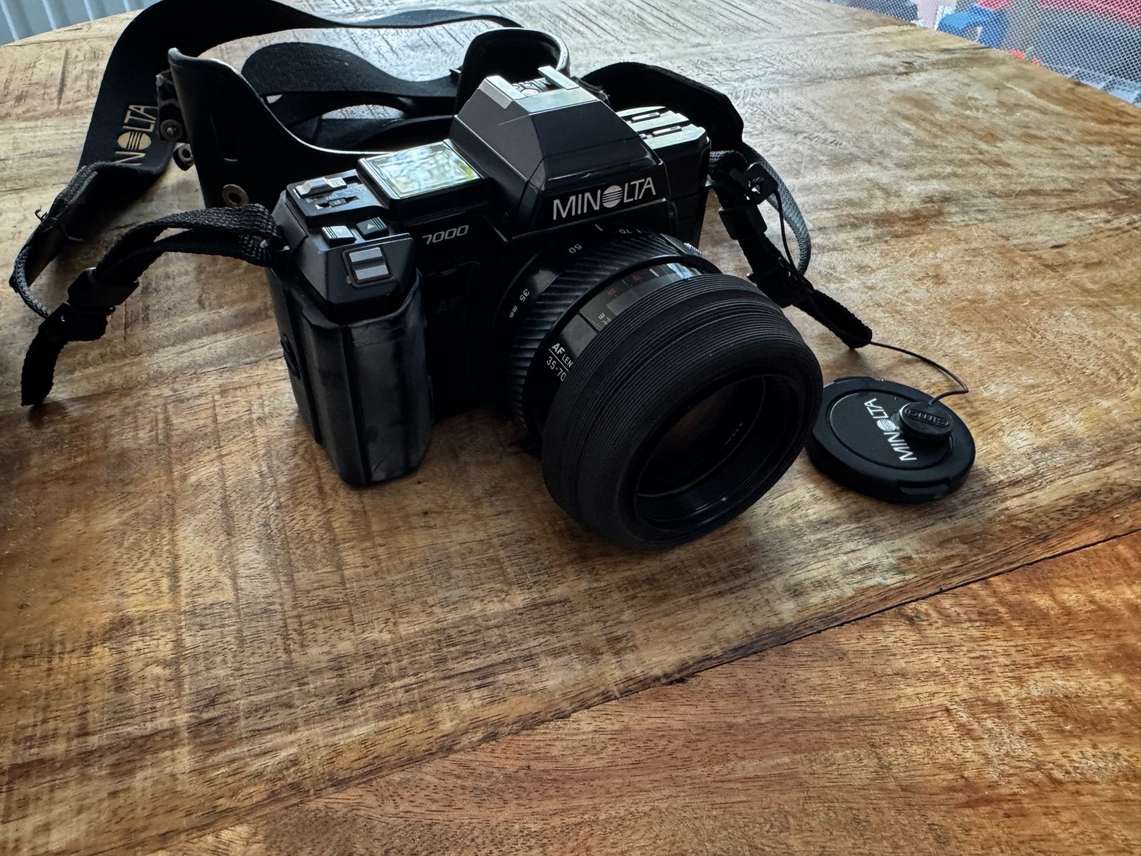Minolta 7000 Spiegelreflexcamera met AF 35-70mm lens, Ophalen of Verzenden, Gebruikt, Spiegelreflex, Minolta