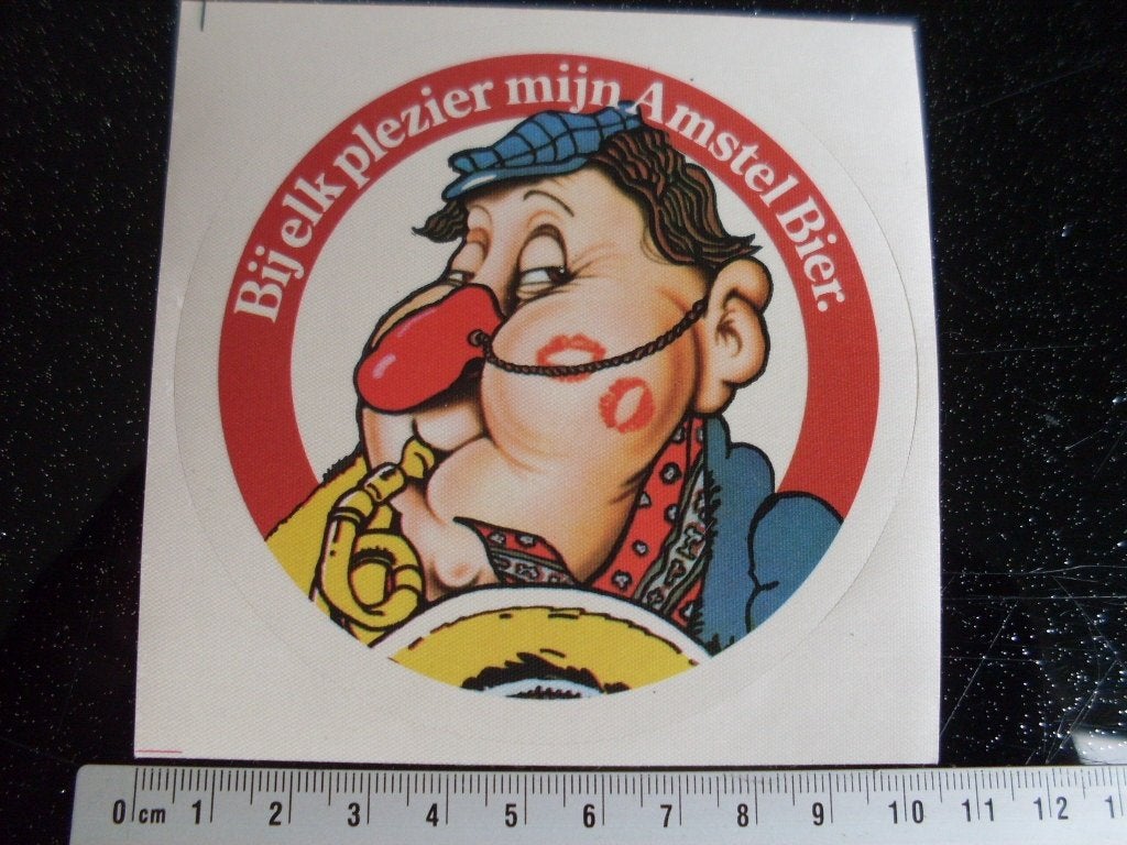 sticker bij elk plezier mijn Amstel bier carnaval trompet, Verzenden, Zo goed als nieuw, Merk