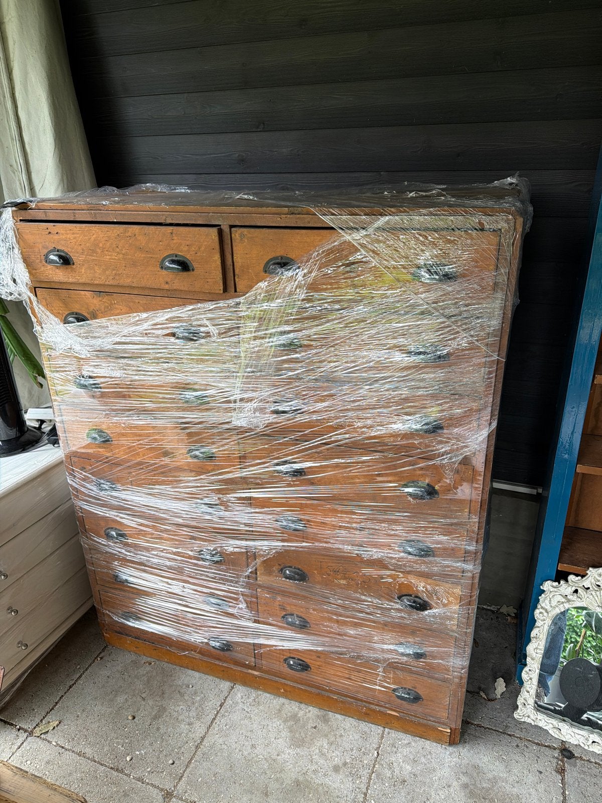 Vintage ladekast met 12 laden - massief hout. Erfstuk, Ophalen of Verzenden
