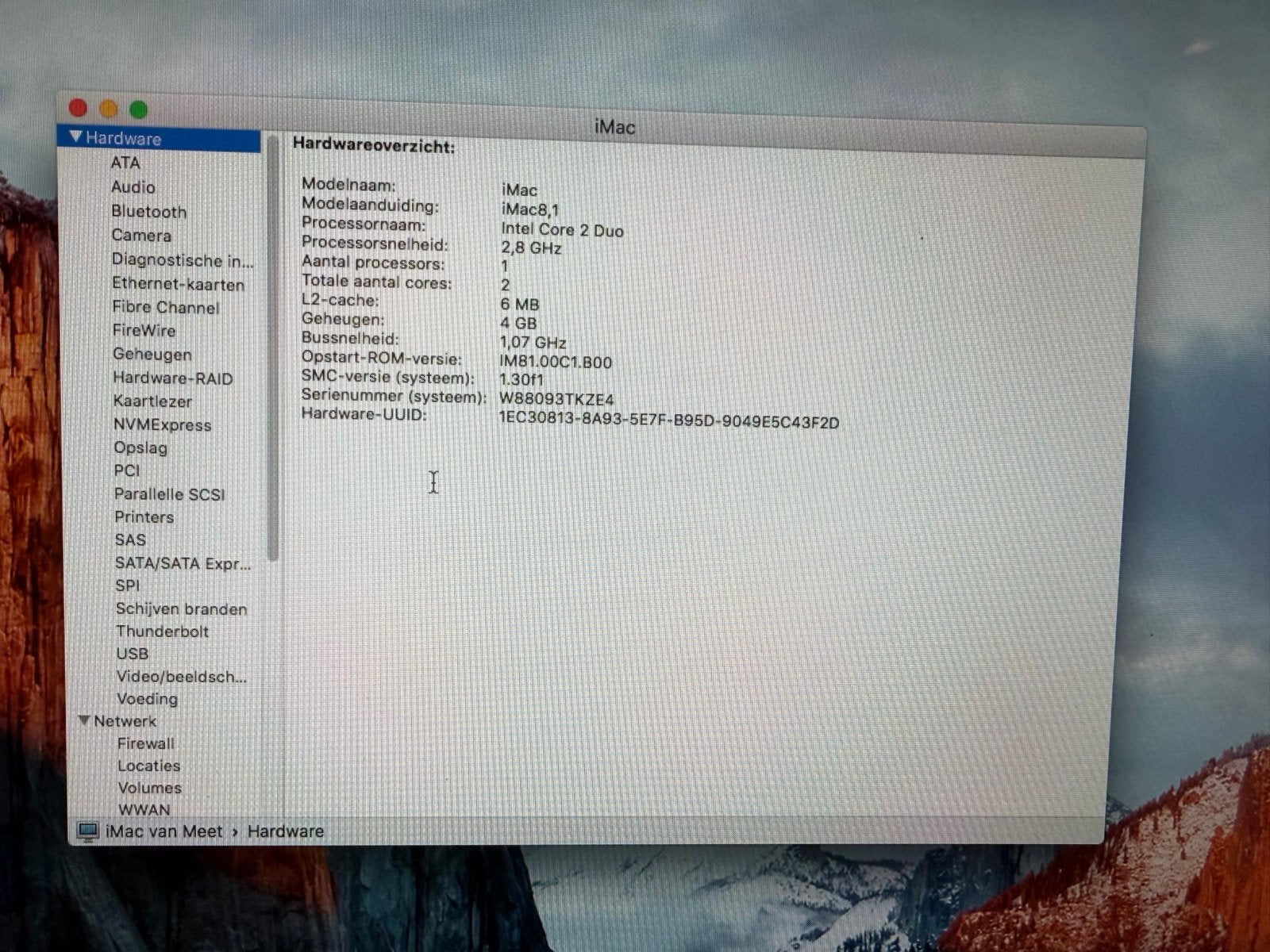 Apple iMac (2008) - 2.8 GHz Intel Core 2 Duo, 4GB RAM, Computers en Software, Apple Desktops, Ophalen, Gebruikt, 2 tot 3 Ghz, HDD