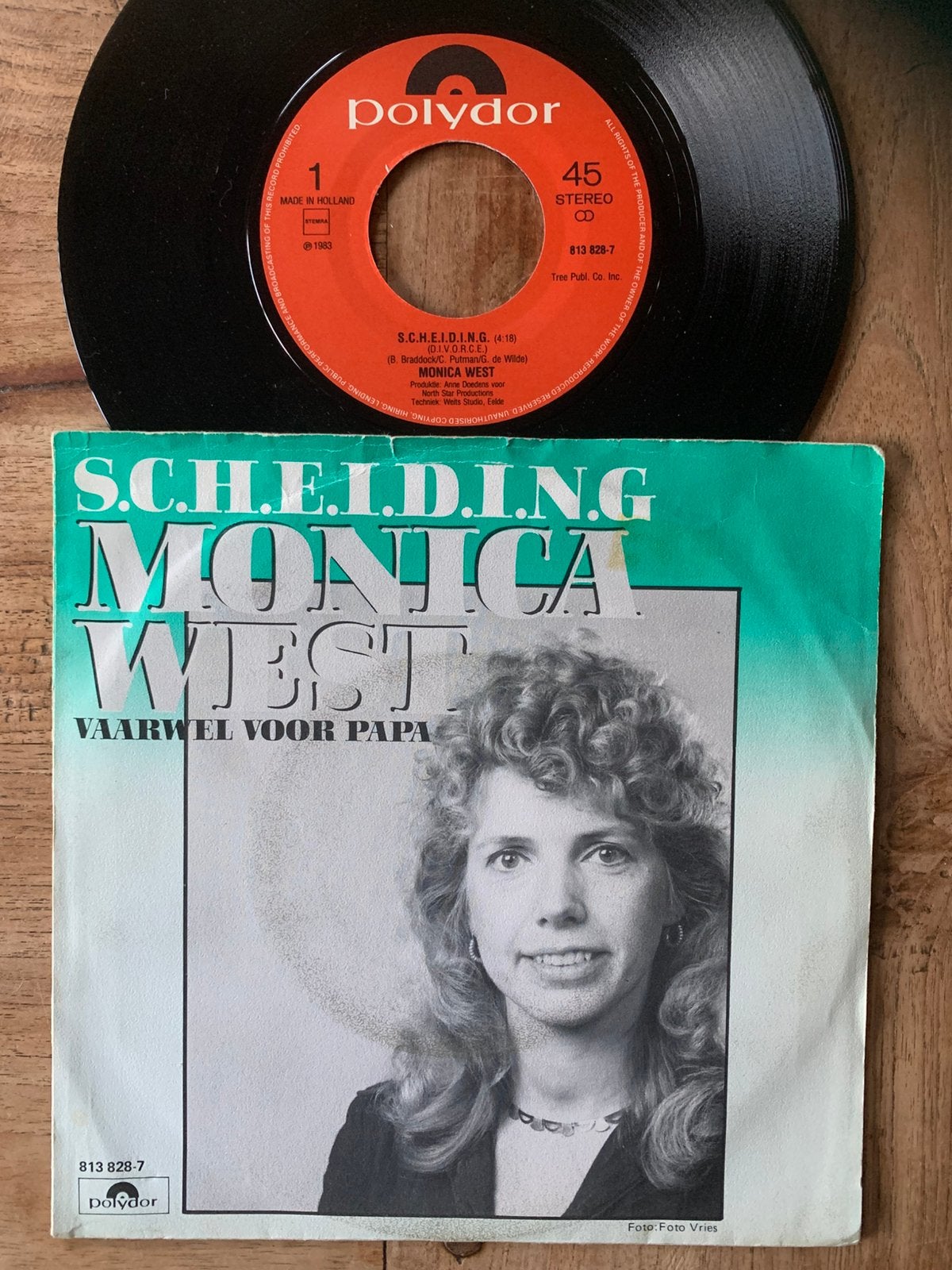 Piraten Schlager Monica West 1983 single Scheiding, Ophalen of Verzenden, Gebruikt, Overige formaten, Levenslied of Smartlap