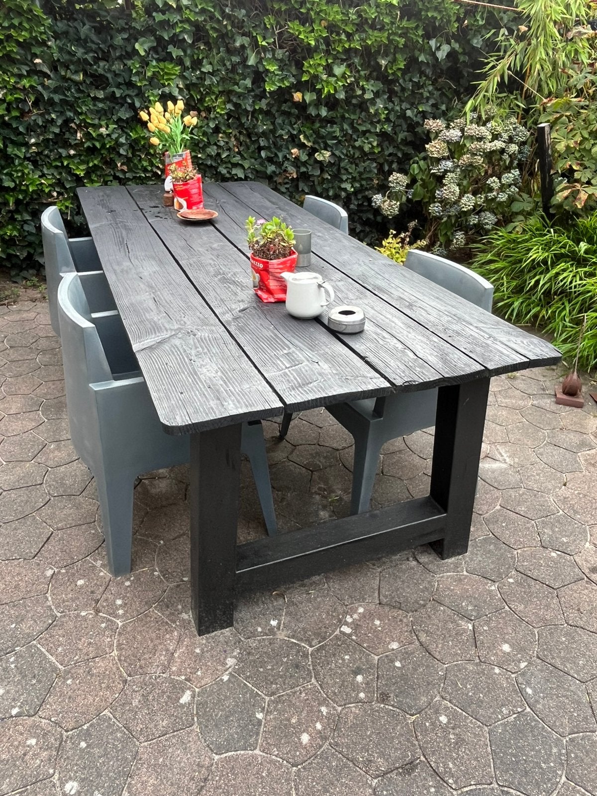 Tuintafel, Tuin en Terras, Ophalen, Gebruikt, Rechthoekig, Hout