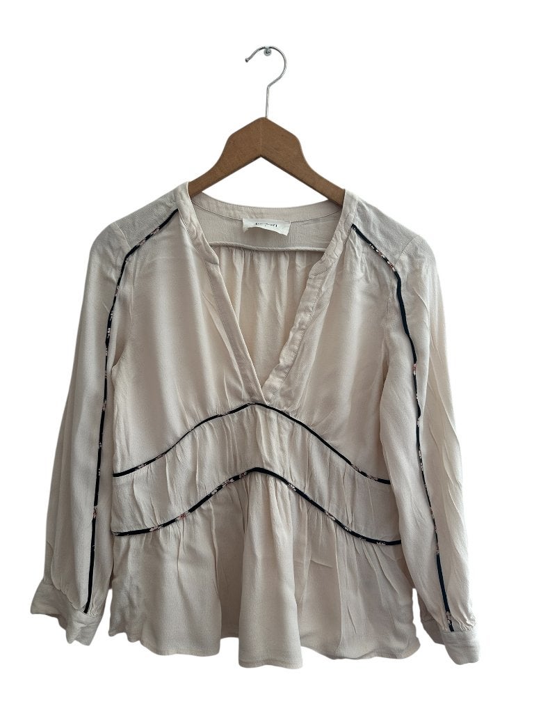 Ba&sh shirt lange mouw S, Kleding | Dames, Maat 38/40 (M), Beige, Ophalen of Verzenden, Zo goed als nieuw