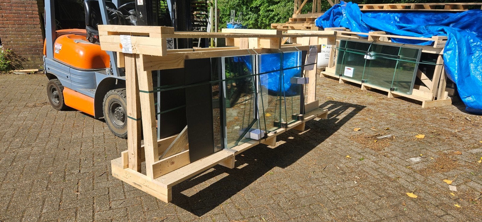 Stapelbare houten glasbok voor glas tot 78 cm breed, Ophalen, Minder dan 80 cm, Minder dan 80 cm