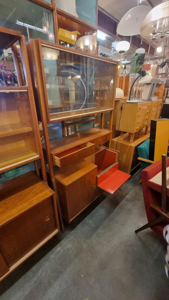 Vintage wandkast met bar jaren 60, ,, Ophalen of Verzenden, ,, Minder dan 100 cm