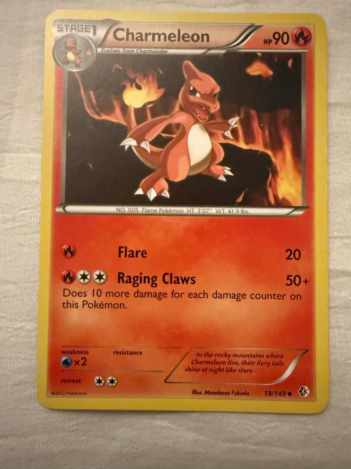 Charmeleon Pokémon Kaart 19/149, Ophalen of Verzenden, Zo goed als nieuw, Losse kaart