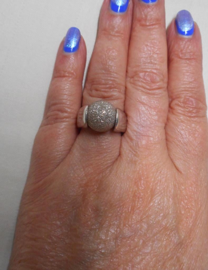 Zilveren melano ring met wisselbol nr.1308, Sieraden, Tassen en Uiterlijk, Ringen, Gebruikt, Verzenden, Kleiner dan 17, Dame