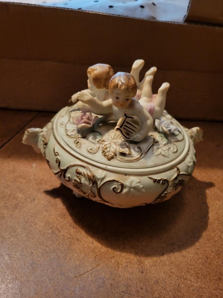 Porselein bakje engeltjes, Ophalen of Verzenden