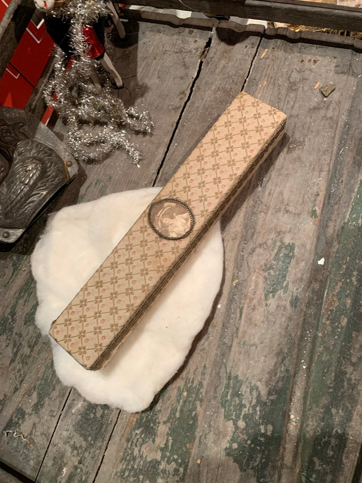 Antieke Franse Brocante Doos met Volkskunst Decoratie, Ophalen of Verzenden