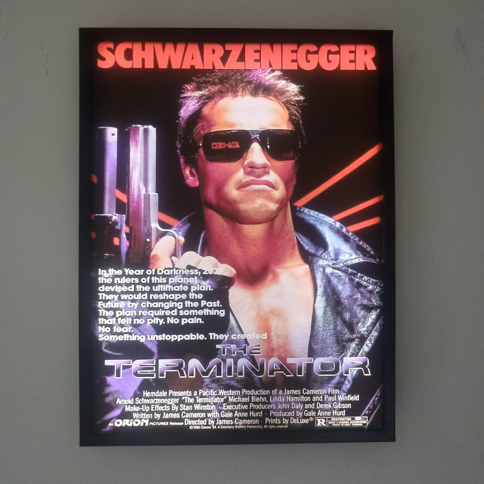 Terminator poster lightbox, Verzamelen, Film en Tv, Ophalen of Verzenden, Poster