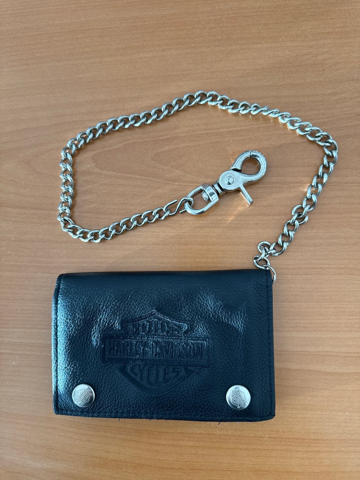 Harley-Davidson portemonnee met ketting, Overige merken, Zwart, Ophalen of Verzenden, Zo goed als nieuw