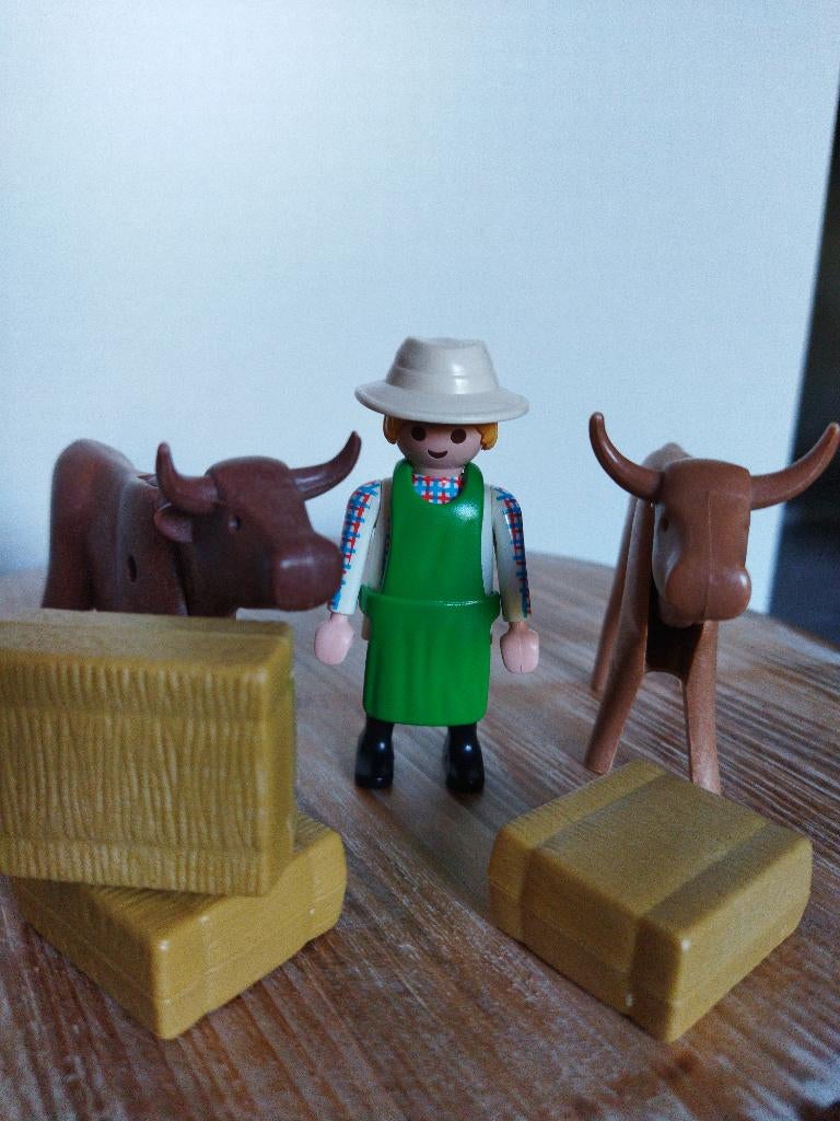 Playmobil boer met koeien, Ophalen of Verzenden, Zo goed als nieuw, Los playmobil
