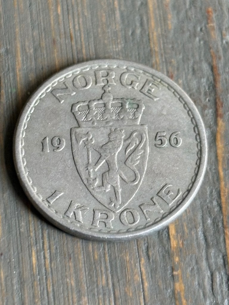 1 Kroon 1956 Noorwegen, Ophalen of Verzenden, Overige landen, Losse munt