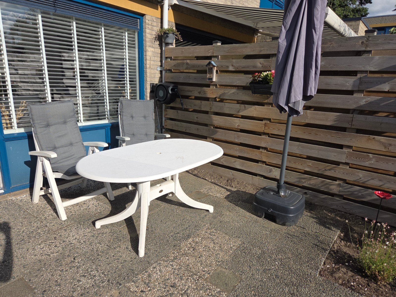 Hartman tuintafel wit, Tuin en Terras, Tuintafels, Gebruikt, Ophalen