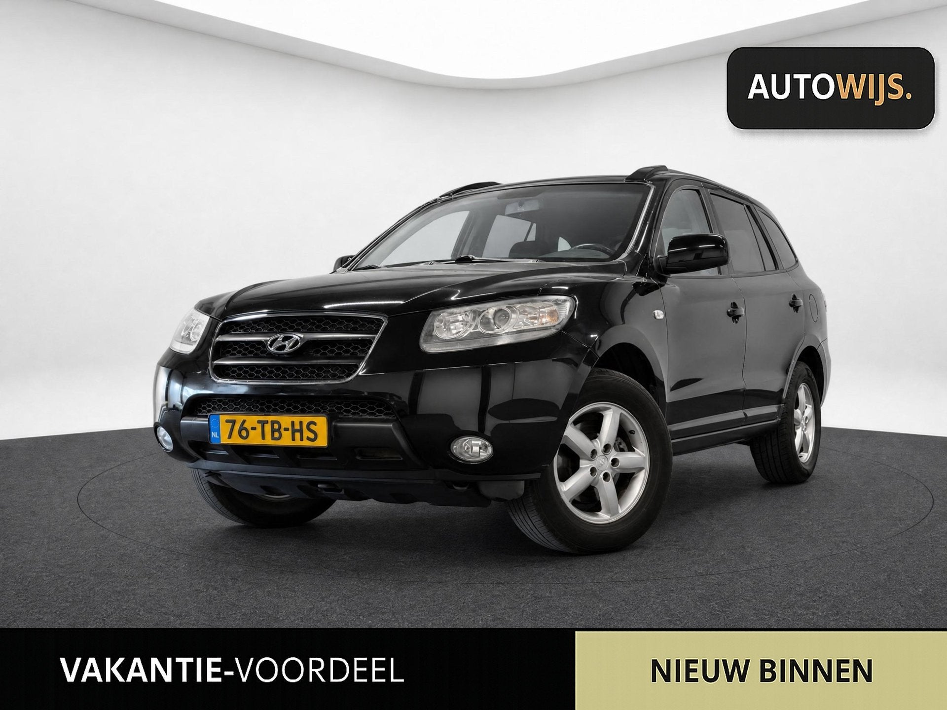 Hyundai Santa Fe 2.7i V6 Dynamic|TREKHAAK|APK 5-2027|NAVI|NL, Voorwielaandrijving, Gebruikt, Zwart, 2000 kg