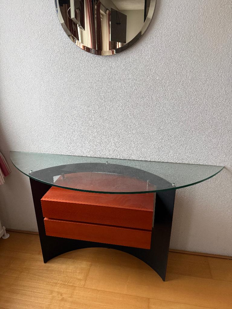 auping tafel, Huis en Inrichting, Slaapkamer | Nachtkastjes, Ophalen, 70 cm of meer, Zo goed als nieuw, Glas
