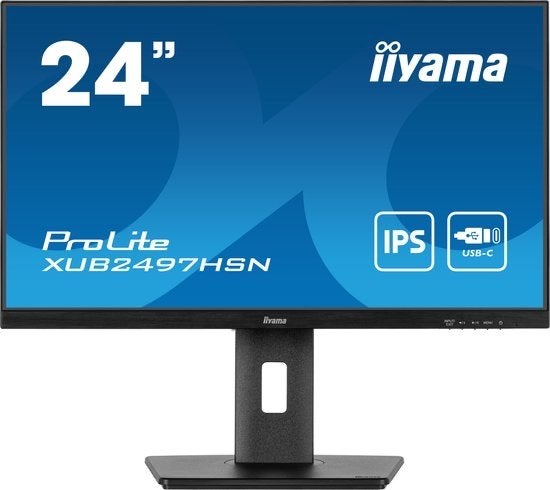 iiyama ProLite XUB2497HSN-B2 - 24 inch Full HD IPS USB-C Doc, IPS, Full HD, Ophalen of Verzenden, USB-C