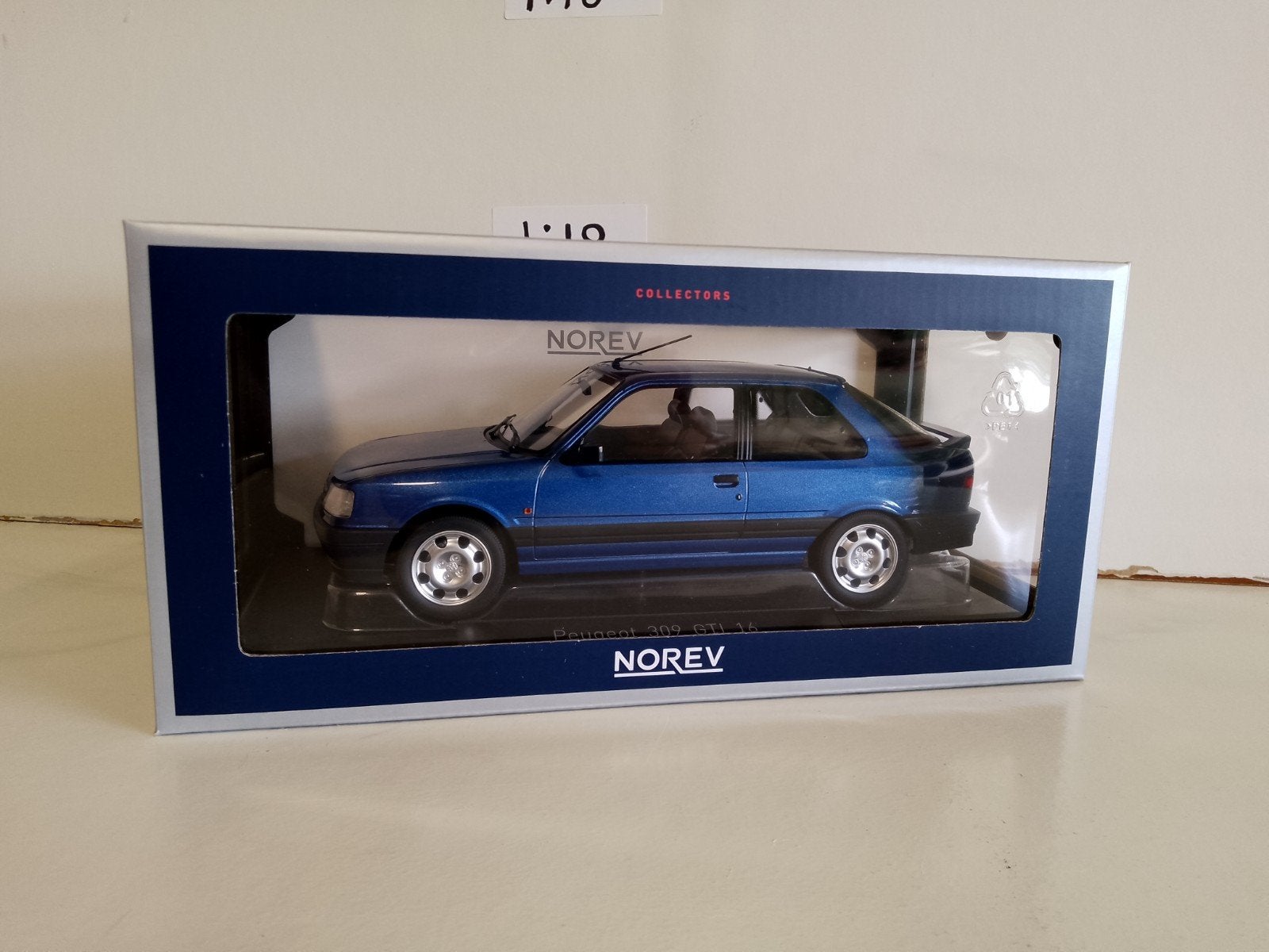Norev - 92' Peugeot 309 GTi  1.9  16S  Miami blue, Ophalen of Verzenden, Nieuw, Auto, Norev