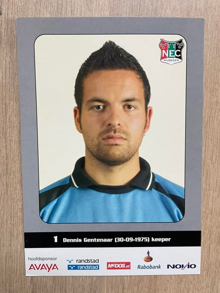 Fotokaart Dennis Gentenaar (NEC , Ajax) ., Ophalen of Verzenden, Nieuw, Ajax, Spelerskaart