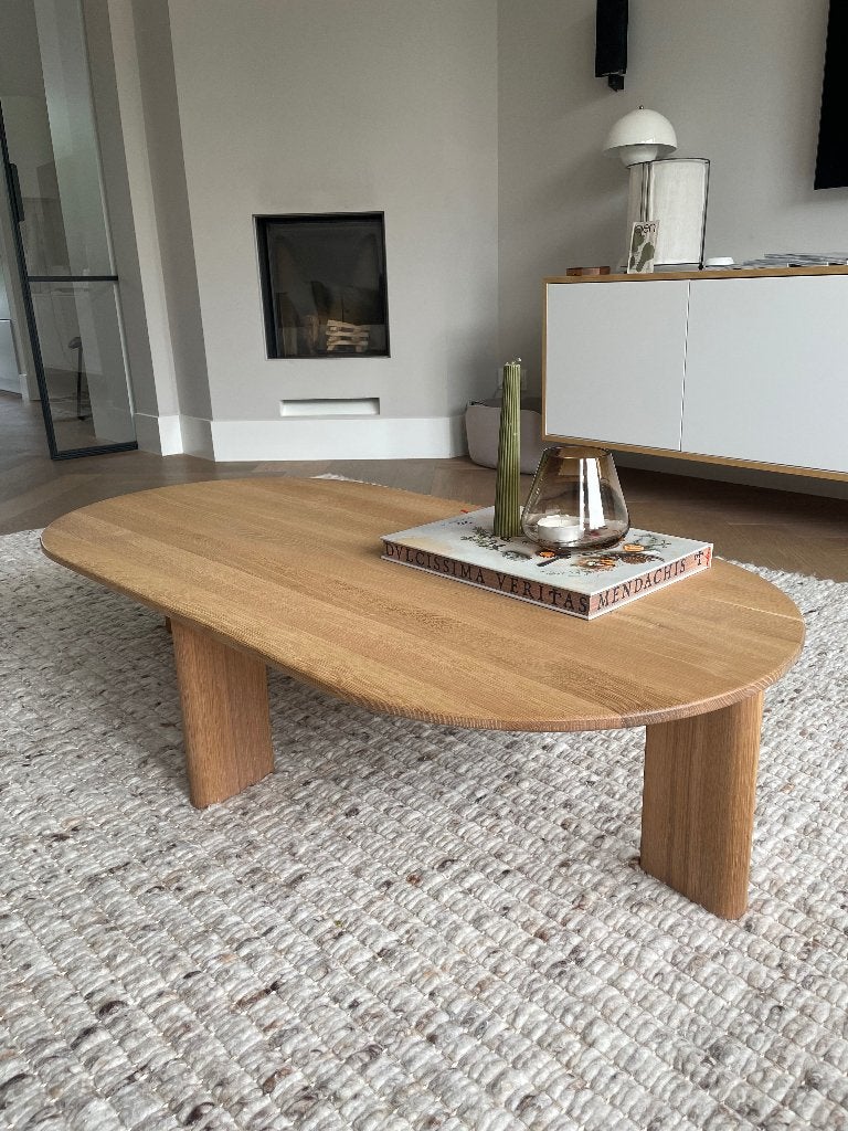 Insan salontafel massief geolied eiken 120x60 | Pantoufle, Huis en Inrichting, Tafels | Salontafels, Ophalen, 100 tot 150 cm, Japandi. Massief hout.