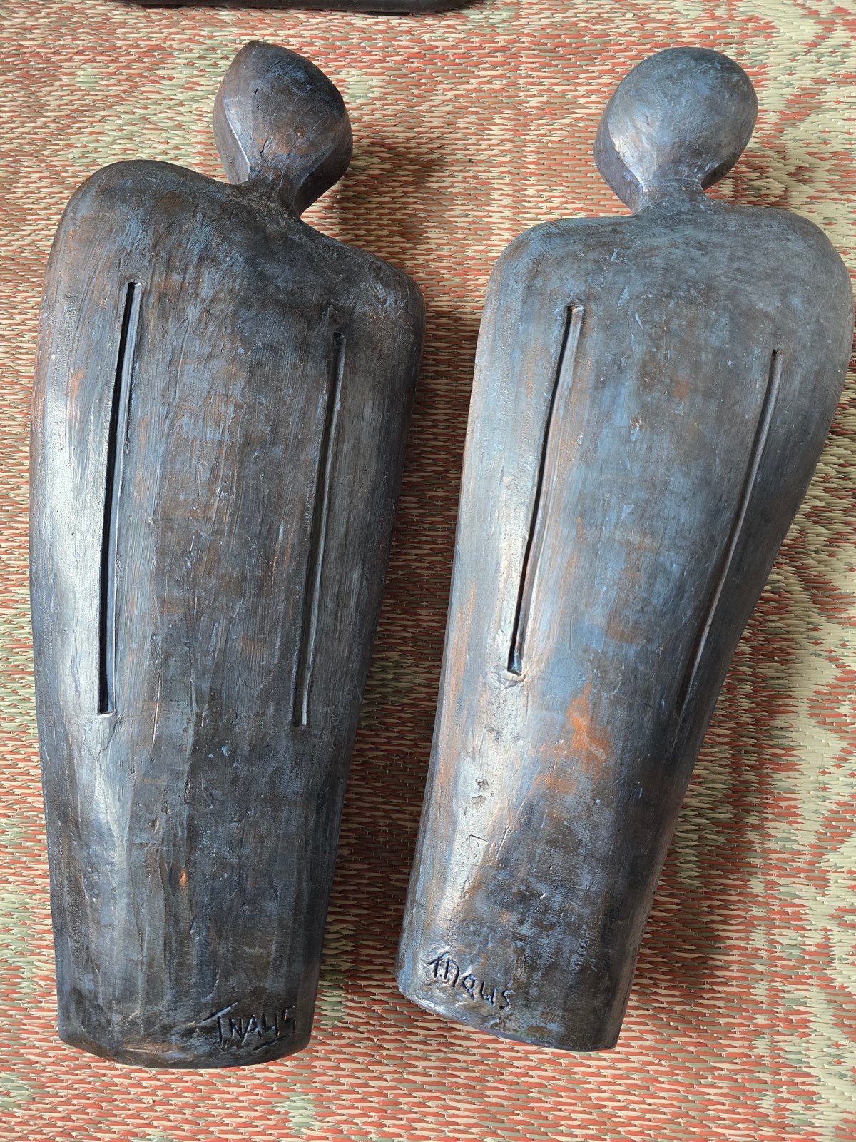 twee beelden kunst, Ophalen, Handgemaakt, 60 cm, Meerkleurig