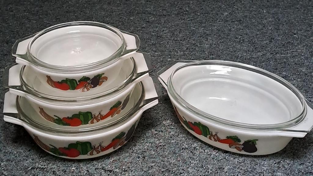RETRO SCHALEN GROENTE PRINT, Ophalen