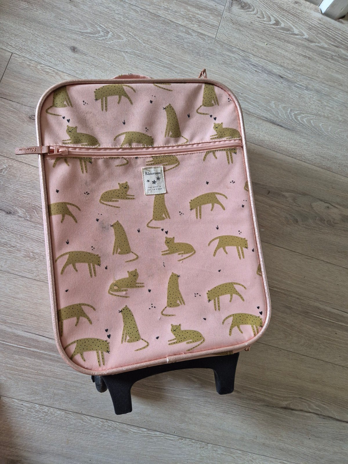 Kidzroom Koffer Roze Panterprint - Ideaal voor Kinderen, Ophalen, Wieltjes, Gebruikt, Minder dan 50 cm