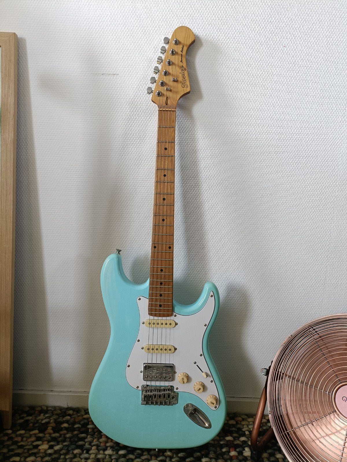 Fazley Sunset Series Dawn HSS Sky Blue elektrische gitaar, Muziek en Instrumenten, Snaarinstrumenten | Gitaren | Elektrisch, Ophalen