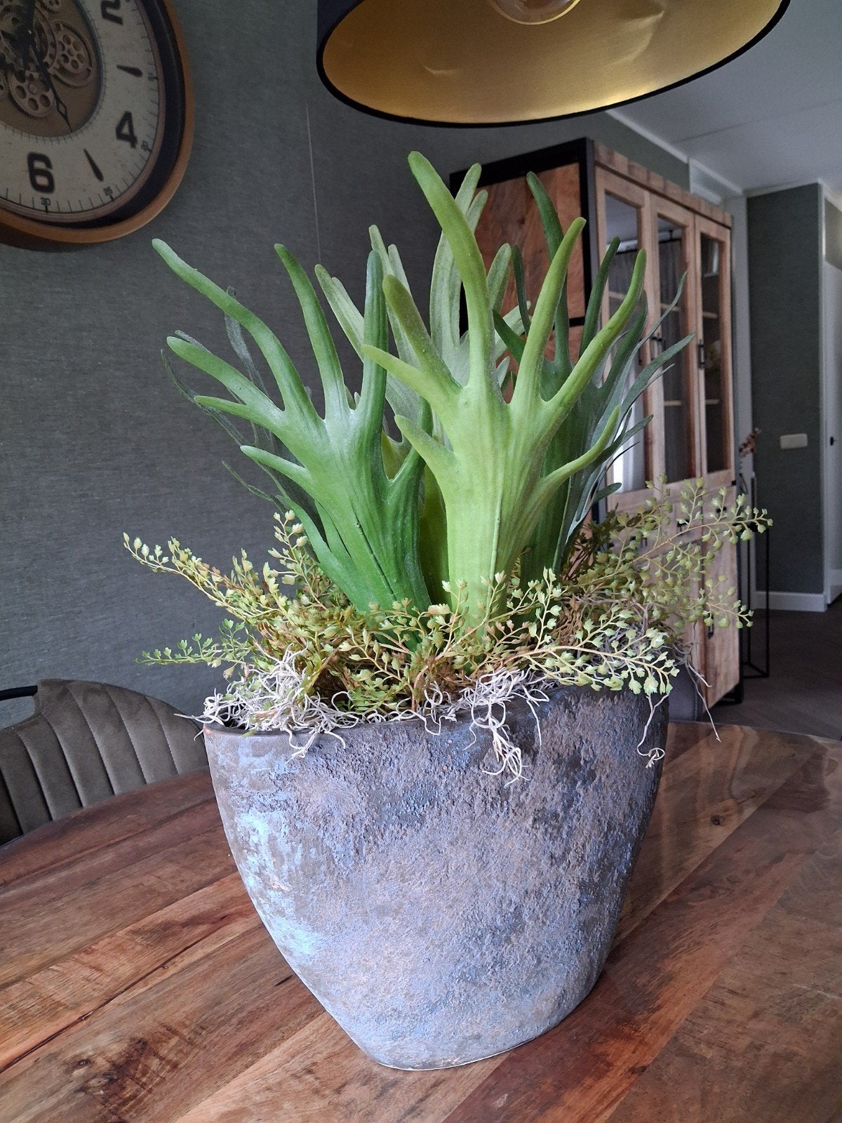 2 prachtige, identieke kunstplanten in potten - Groen/Grijs, Huis en Inrichting, Woonaccessoires | Kunstplanten en Kunstbloemen