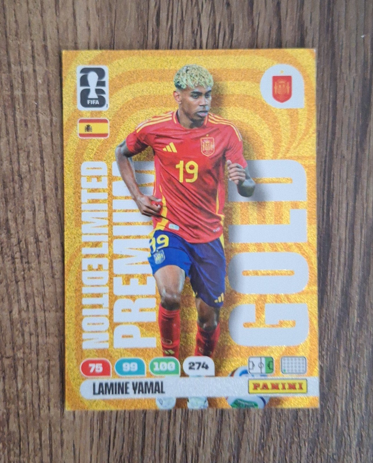 Lamine Yamal FIFA Adrenalyn WK 2026 Limited Edition Gold, Ophalen of Verzenden, Nieuw, Buitenlandse clubs, Spelerskaart