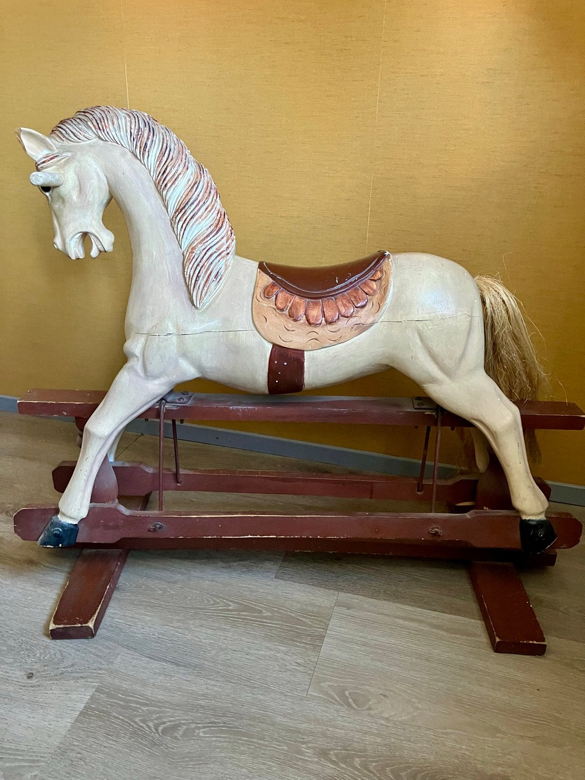 Antiek houten schommelpaard - Vintage speelgoed, Ophalen, Gebruikt, Jongen of Meisje