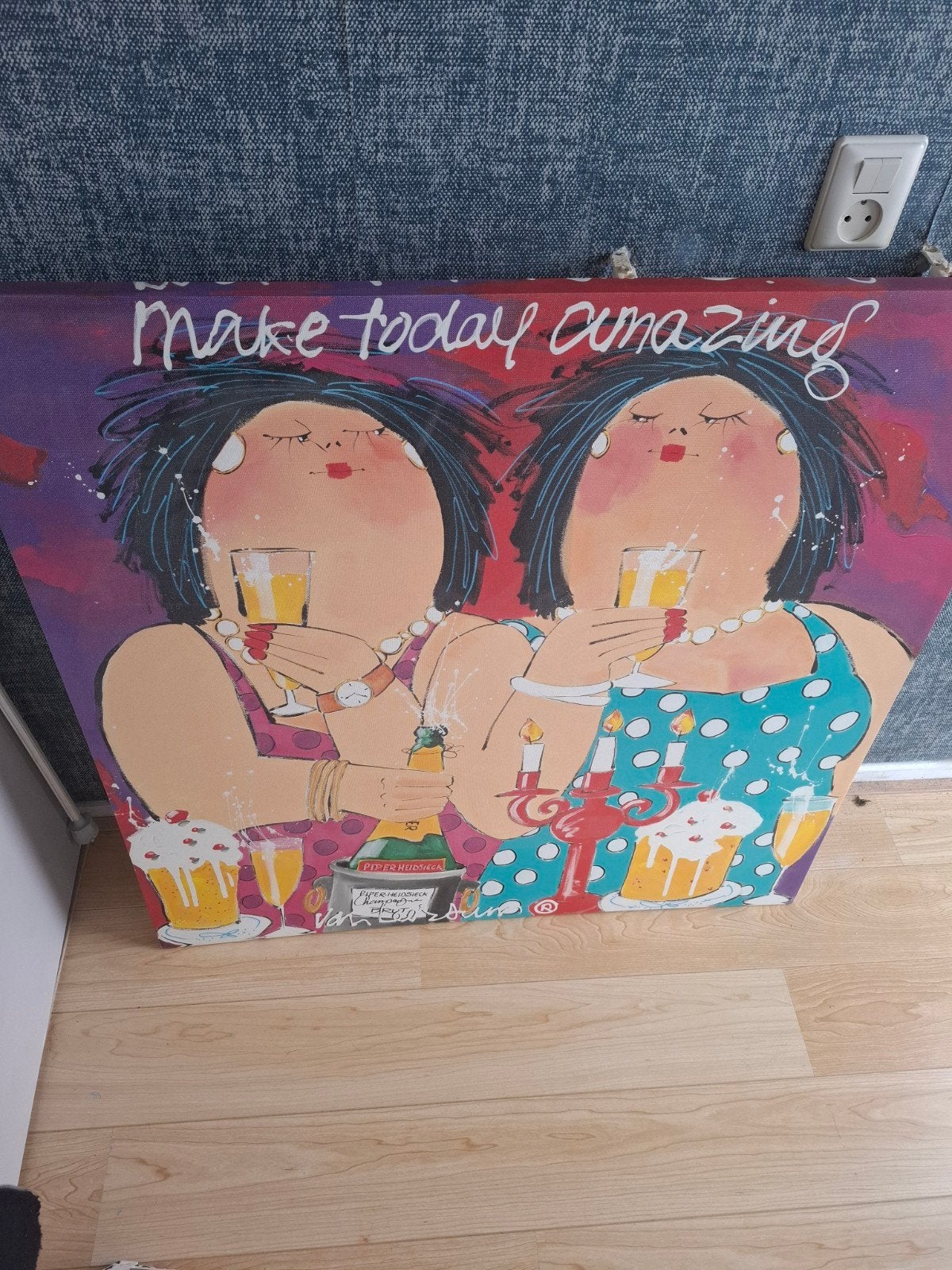 schilderij dikke dames, Huis en Inrichting, Ophalen, Zo goed als nieuw, Schilderij, 75 tot 100 cm