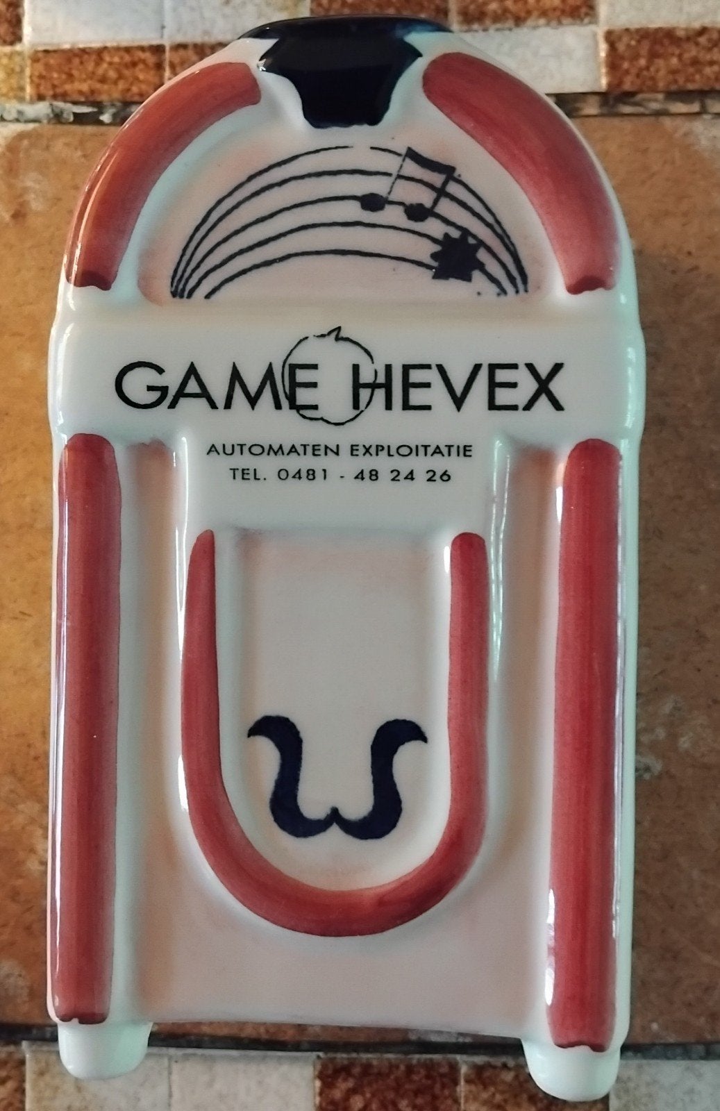 Vintage Game Hevex porseleinen Jukebox spaaroot, Overige merken, Ophalen of Verzenden, Zo goed als nieuw, Game Hevex