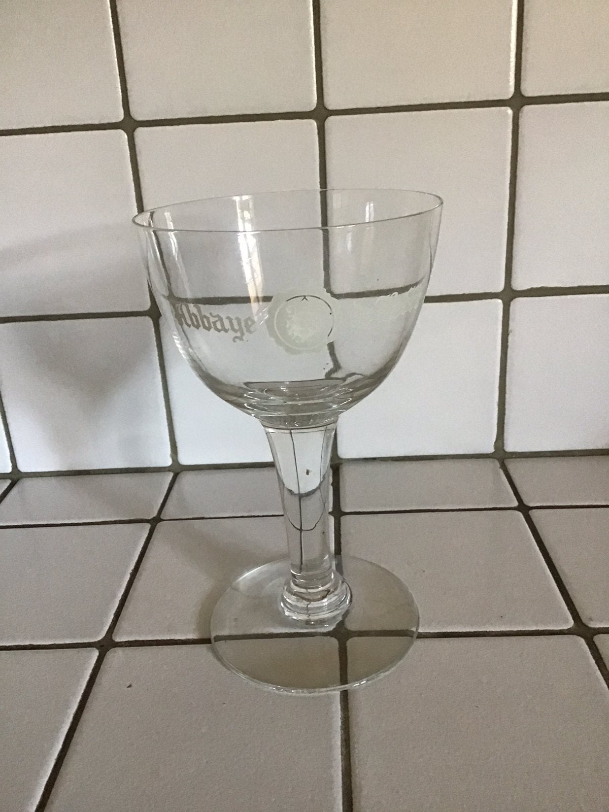 Oud bierglas abdijbier Leffe, Ophalen of Verzenden, Zo goed als nieuw, Glas of Glazen, Overige merken