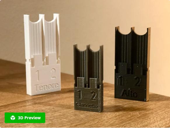 Riet houder voor 4 rieten – sax/klarinet (3D), Ophalen of Verzenden, Nieuw