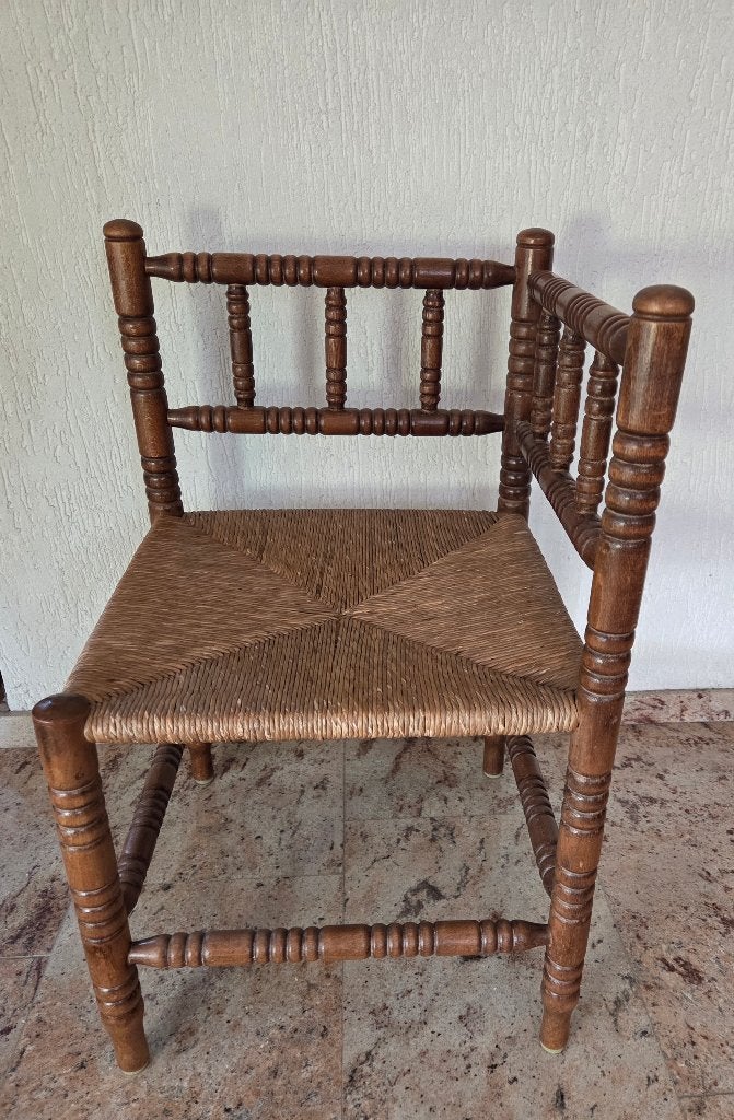Vintage bobbin chair - hoekstoel, Antiek en Kunst, Ophalen
