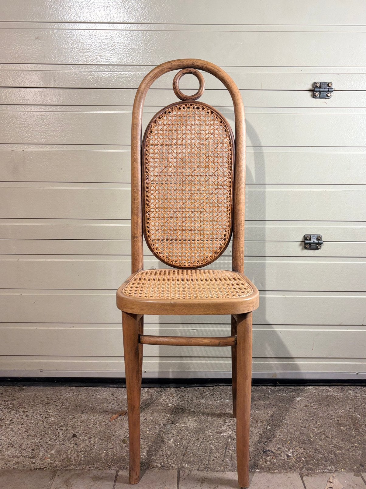 Vintage Thonet ‘Lange JanBentwood Geweven Zitting Rugleuning, Ophalen