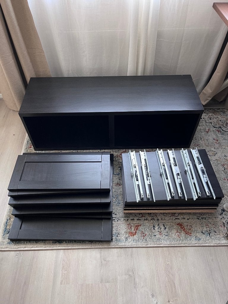 IKEA Besta onderdelen (zwartbruin), Ophalen, Gebruikt
