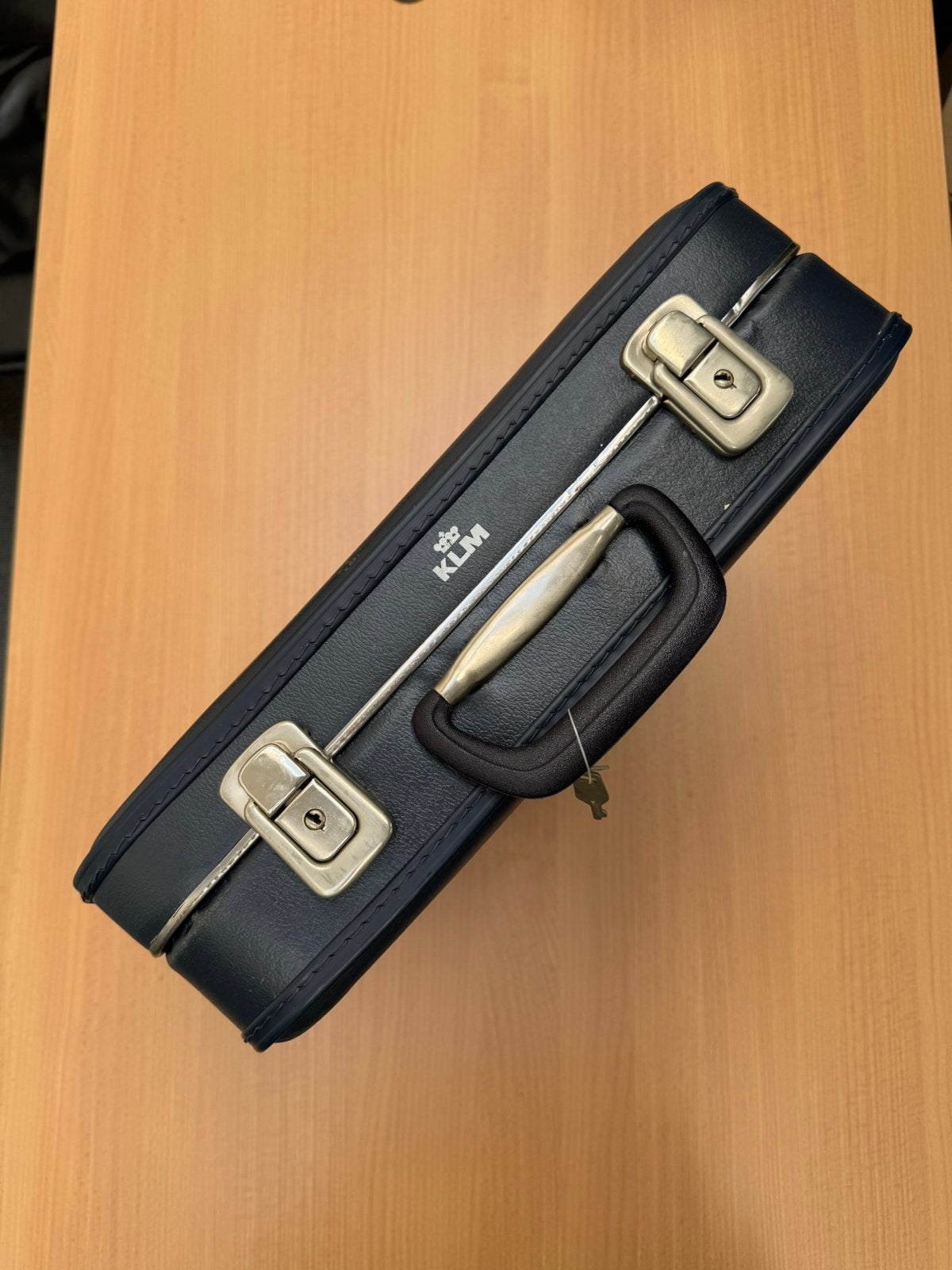 Vintage KLM pilotenkoffer / attaché koffer, Ophalen, Gebruikt, 50 tot 60 cm, Hard kunststof