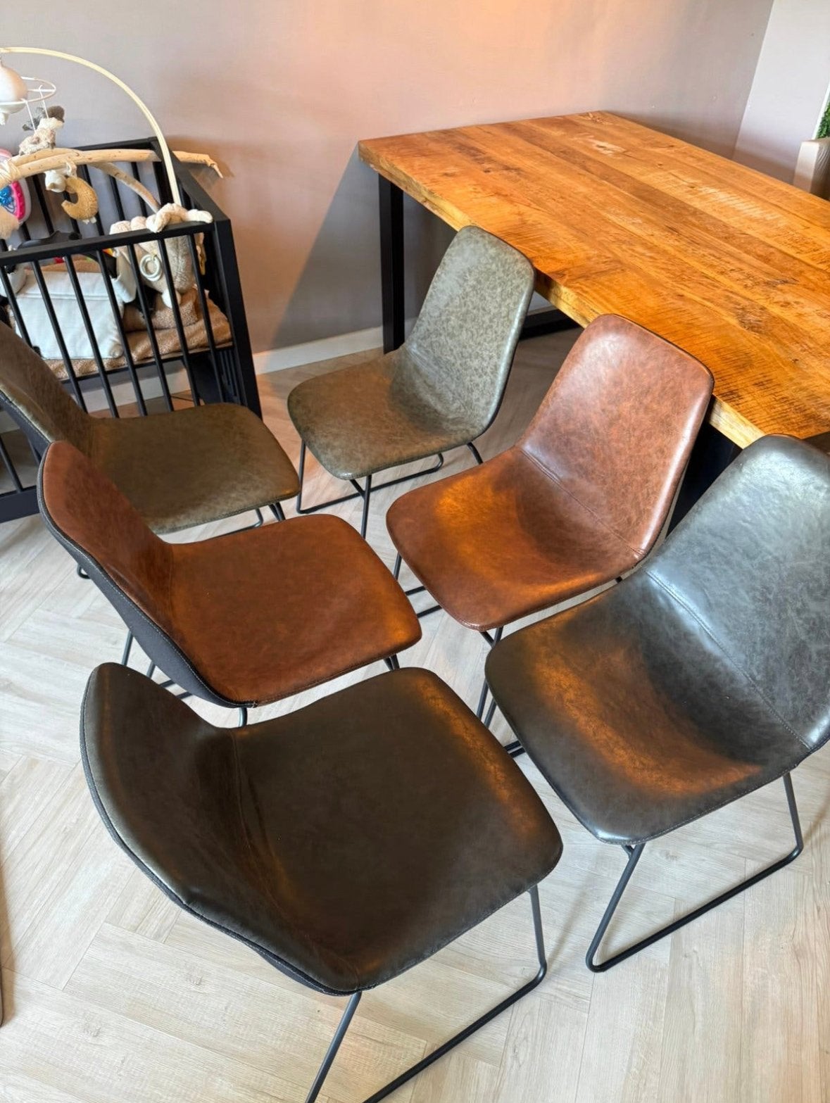 6 eetkamerstoelen, Ophalen, Overige kleuren, Zo goed als nieuw, Vier