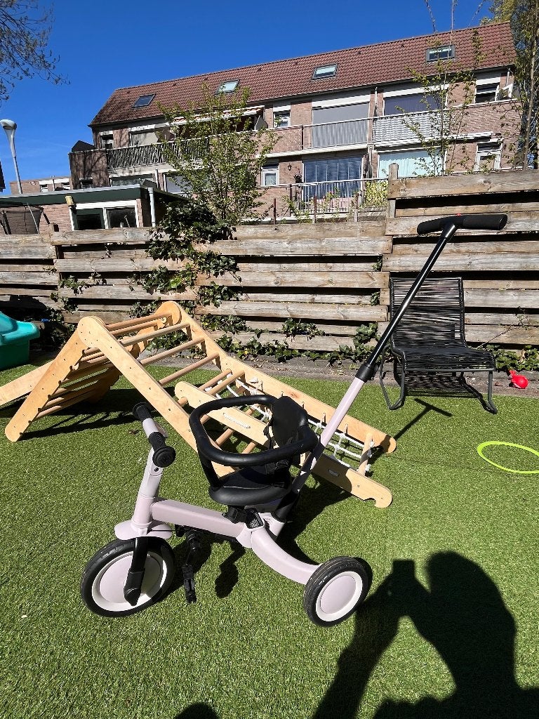 Topmark Driewieler met duwstang Lio lila, Ophalen, Zo goed als nieuw, Topmark, Duwstang