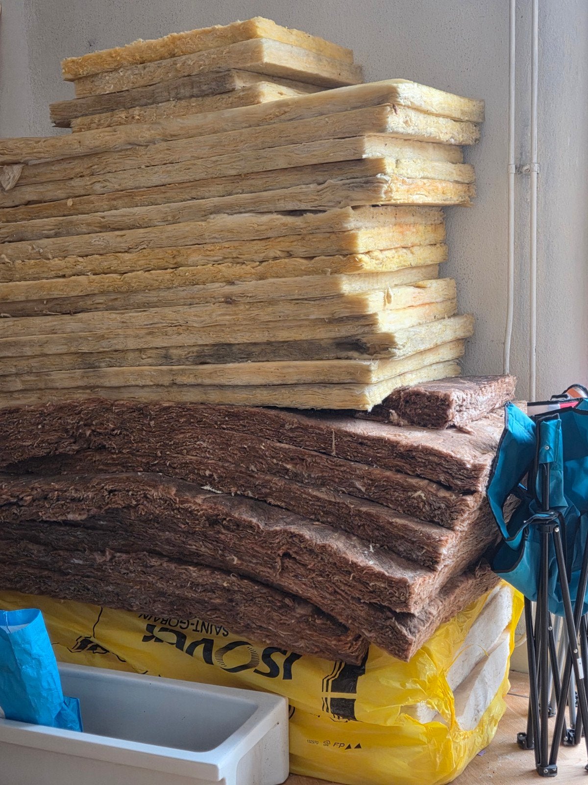 Diverse isolatiematerialen - Glaswol en Steenwol, Ophalen, Gebruikt, Vloerisolatie, 15 m² of meer